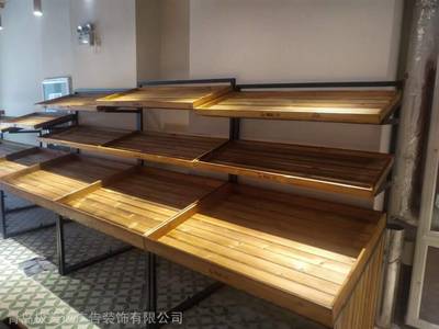 青島展柜工廠 定制精品果蔬展架，鋼木防腐木之選